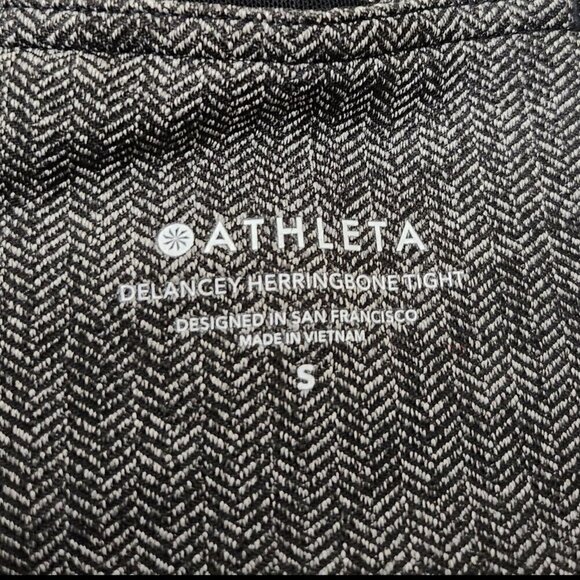 Athleta‎ Leggings Womens Small Delancey Herringbone Gray Stretch Zip Pocket - Picture 7 of 13
